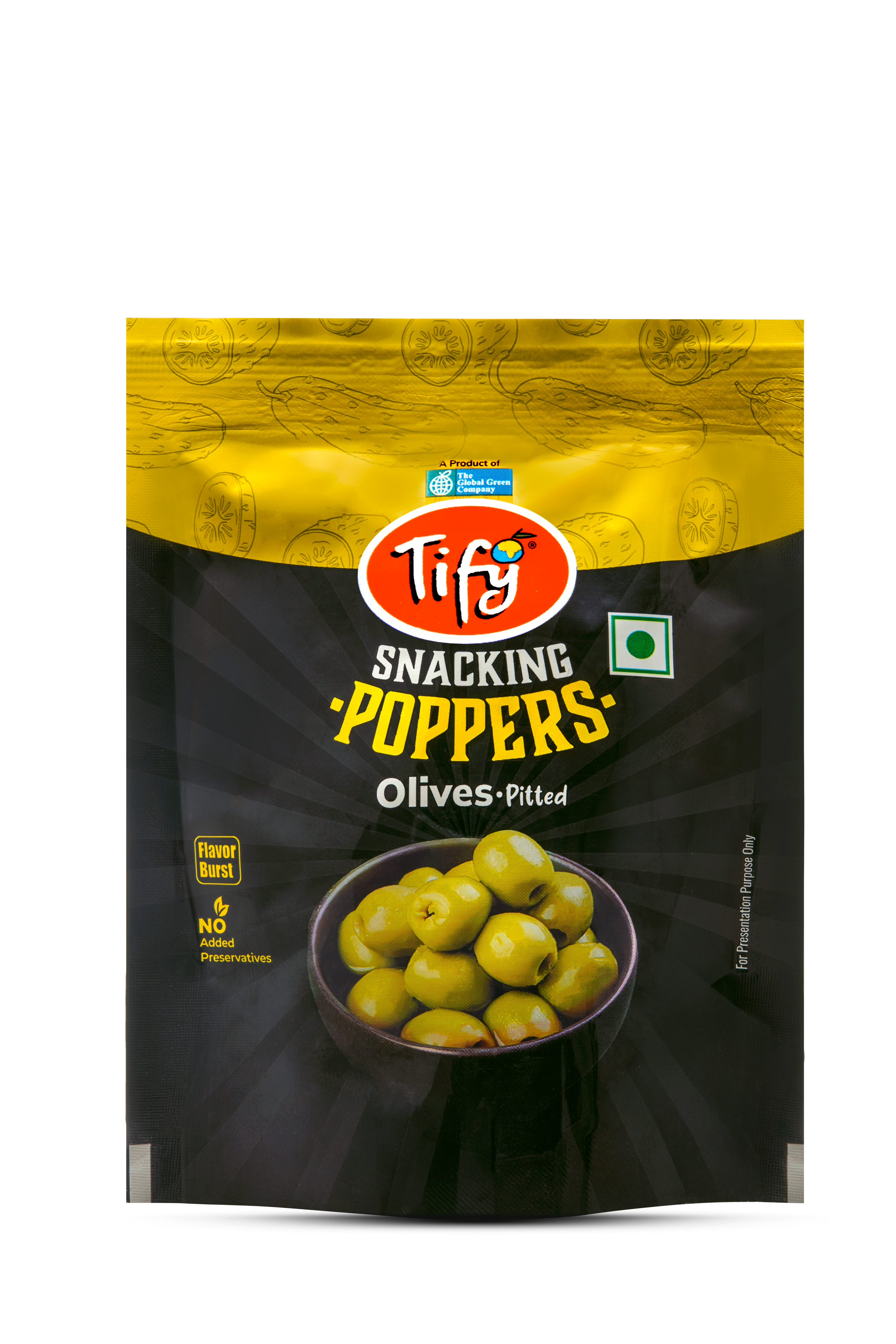 Snacking Poppers Olives Pitted 62g
