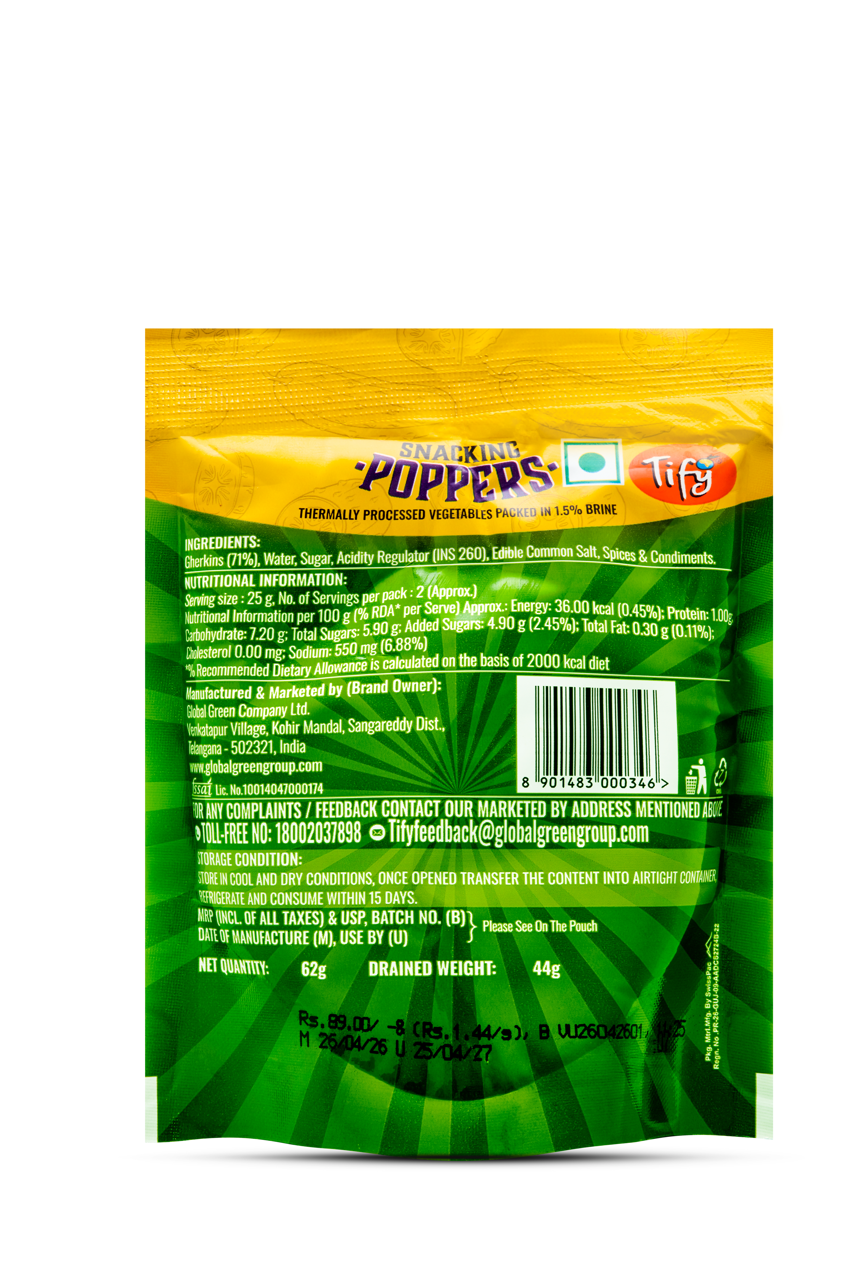 Gherkins Sweet & Sour 62g