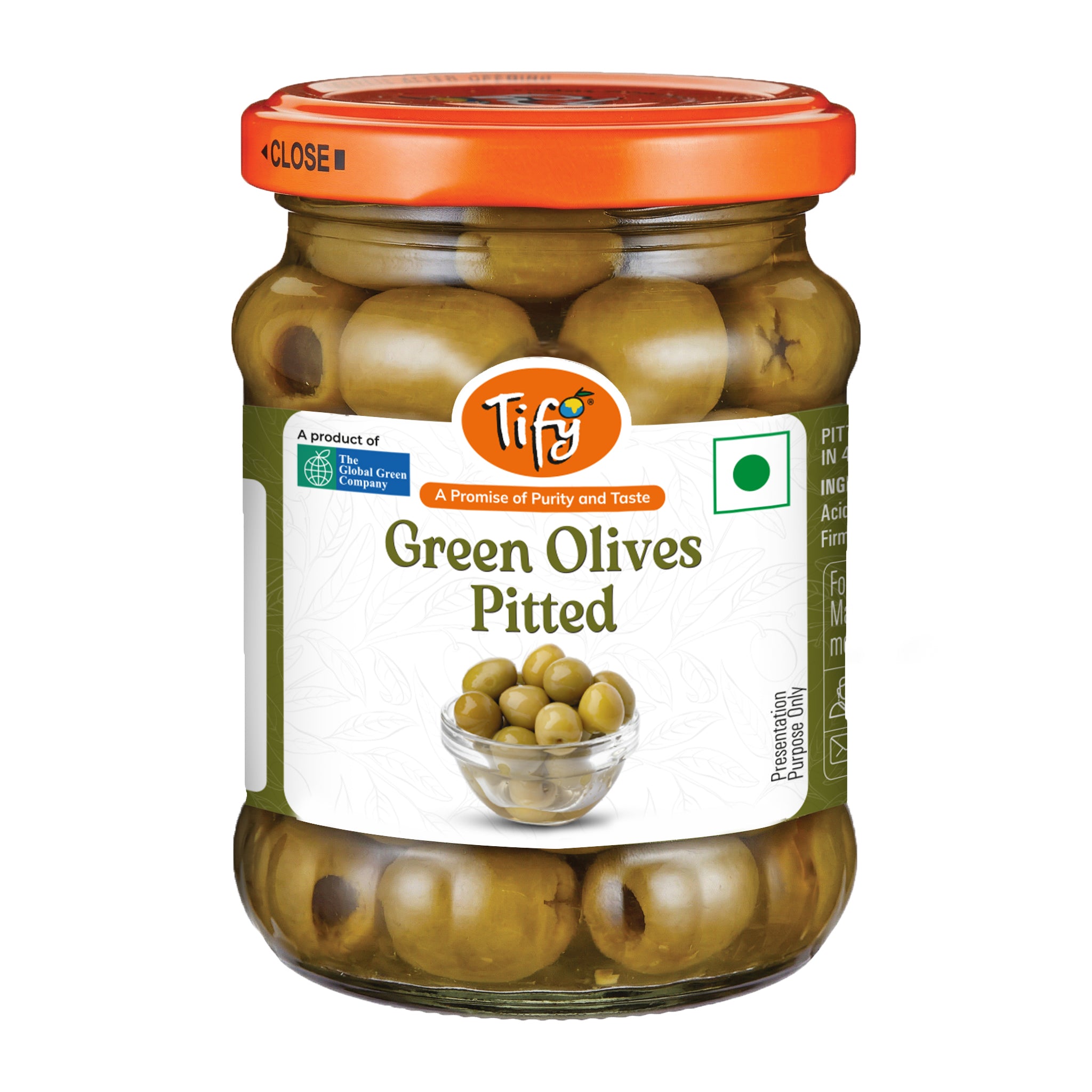 Pitted Green Olives 230ml
