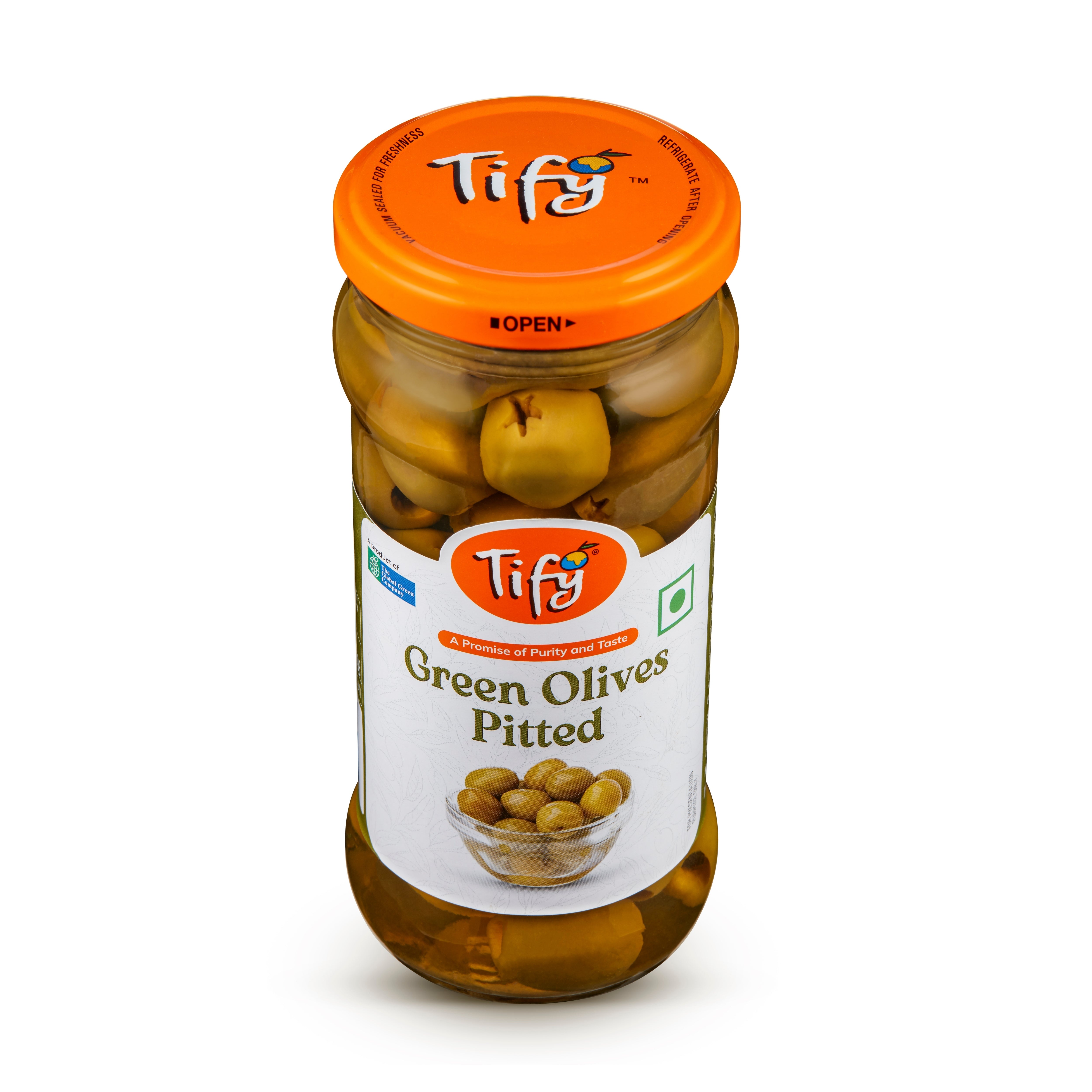 Green Olives -Pitted-Bottle